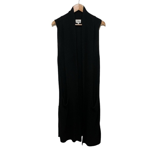 Gorgeous Aritzia Wilfred Long-line Woven Black Open Front Sweater, M - Picture 11 of 16